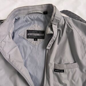 Vintage 90s Members Only Light Gray Bomber Jacket